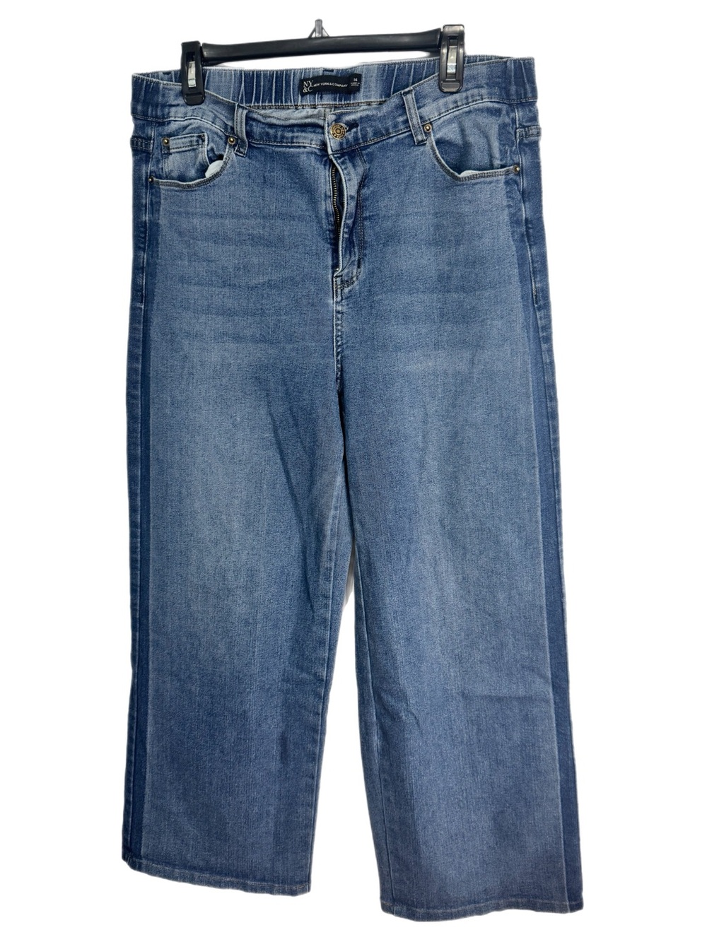 New York & Company Medium Blue Wide-Leg Jeans